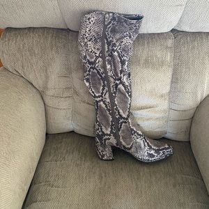Wide Calf Marc Fisher Snake Skin Boots
